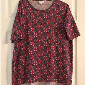 Lularoe Irma like new XS grey pink print